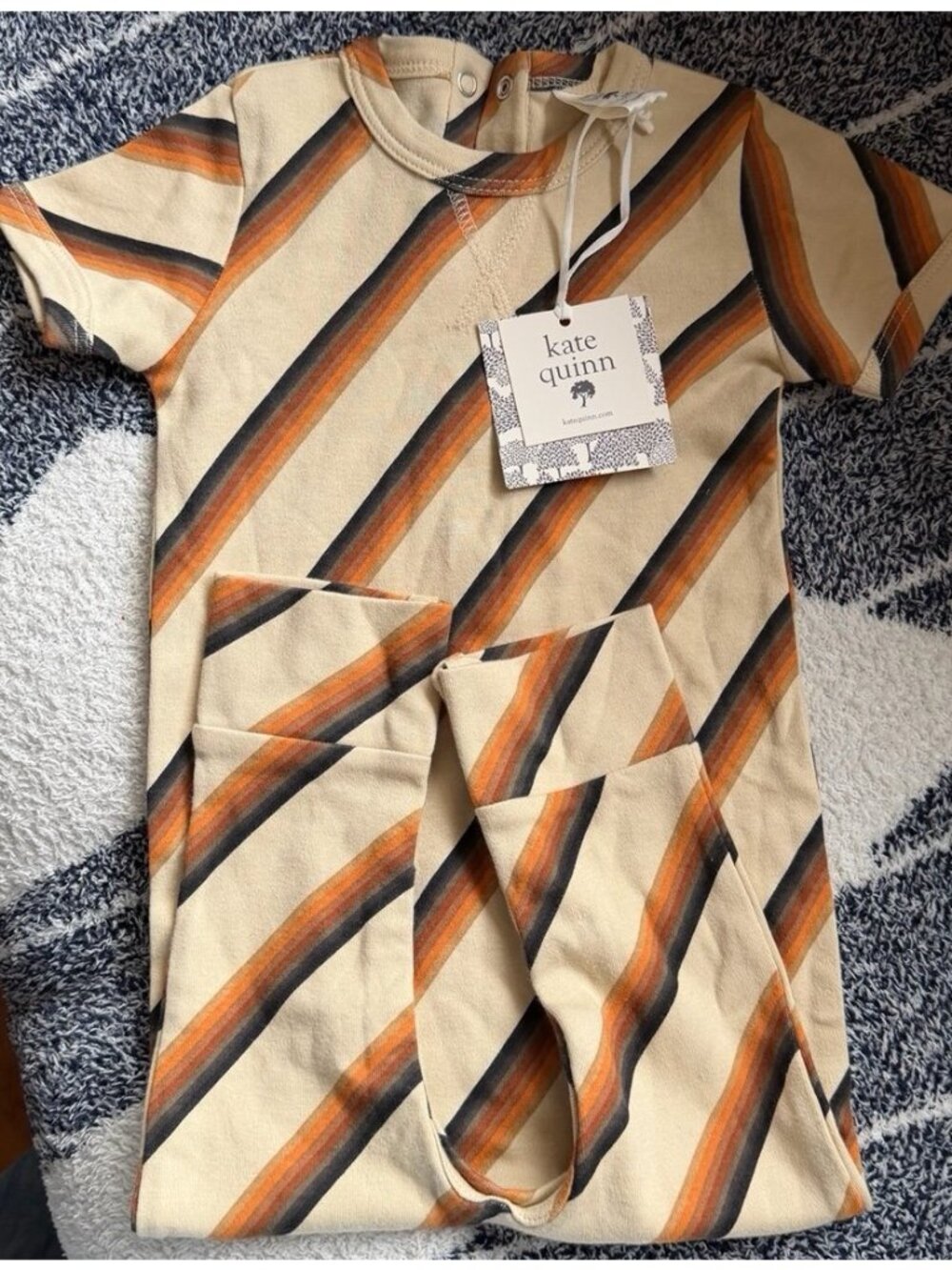 Kate Quinn 70s striped one piece romper. 12-18m